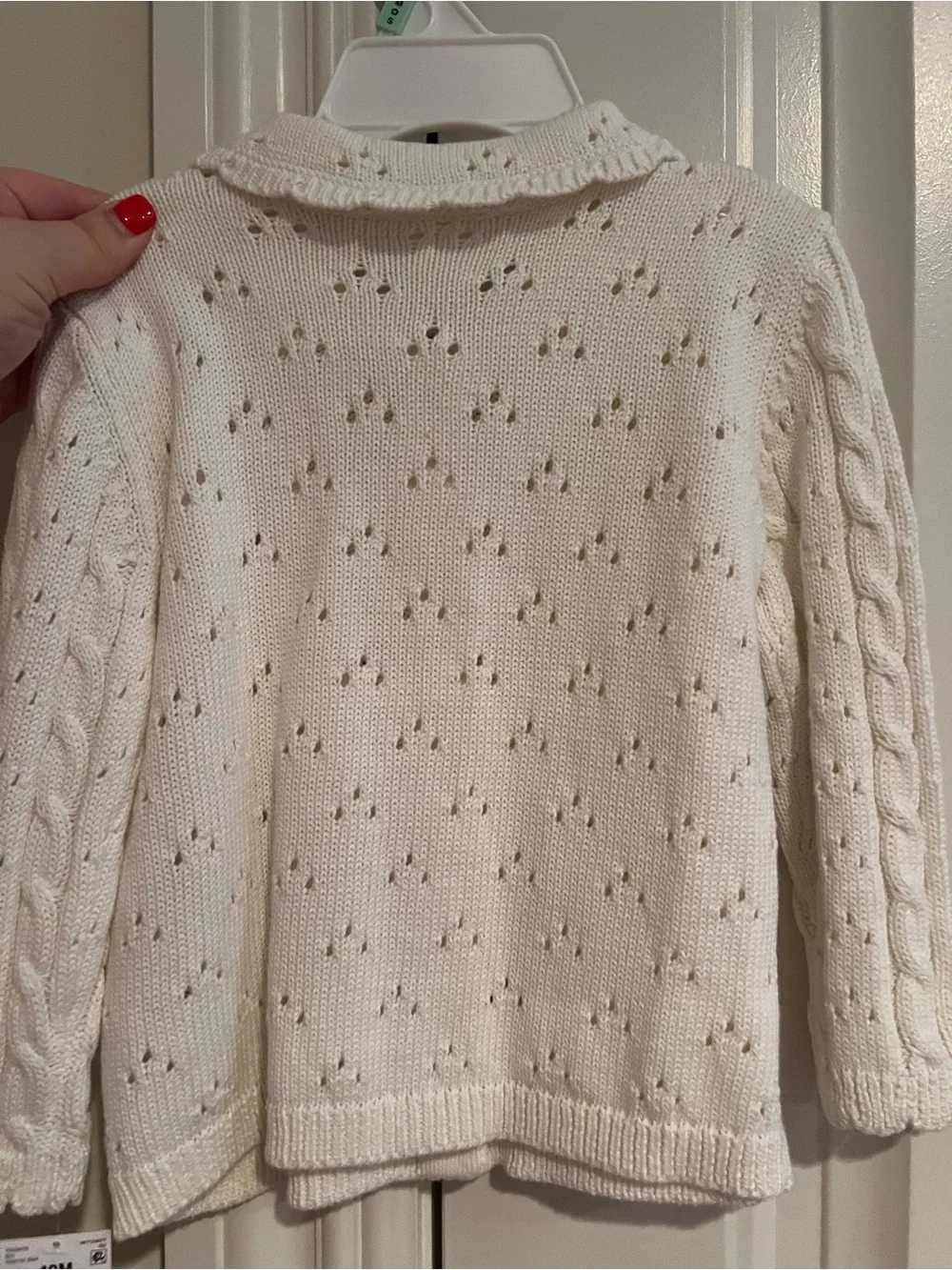 Baby B’Gosh Cream Cable-Knit Button Cardigan